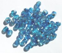 50 6mm Faceted Half-Coat Two Tone Crystal Blue